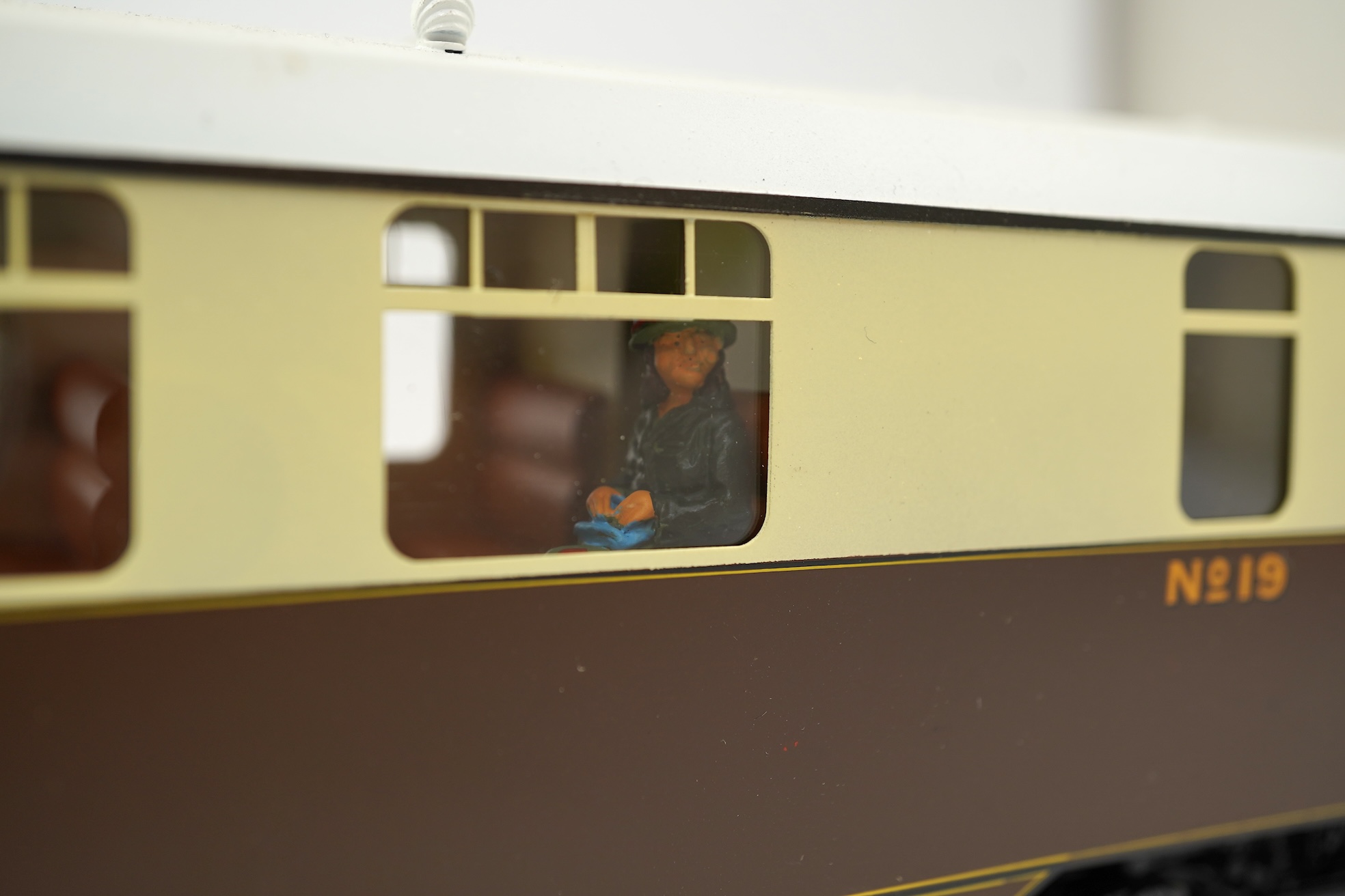 An 0 Gauge Tower Models, Blackpool, made in Sancheng China, model of GWR Rail Car No.19, powered for two rail operation.